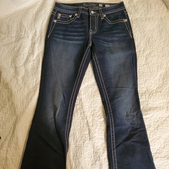 Miss Me Women's Dark Blue Boot Cut Jeans with Embellished Pockets - Picture 5 of 5